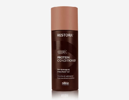 Restora Protein Conditioner smoothes and hydrates hair. It also improves shine and condition.