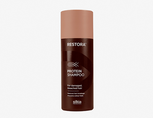 Restora Protein Shampoo reduces hair breakage and prevents colour fade.